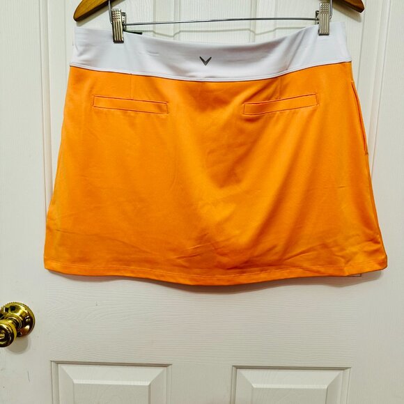 CALLAWAY TRUESCULP PAPAYA PEACH OPTI-DRI GOLF AND TENNIS SKORT LARGE 12-14 - Picture 2 of 7